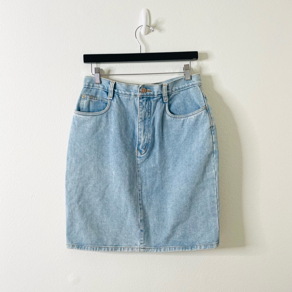 Bill Blass Vintage 90’s Y2k Trendy Denim Jean Midi Skirt